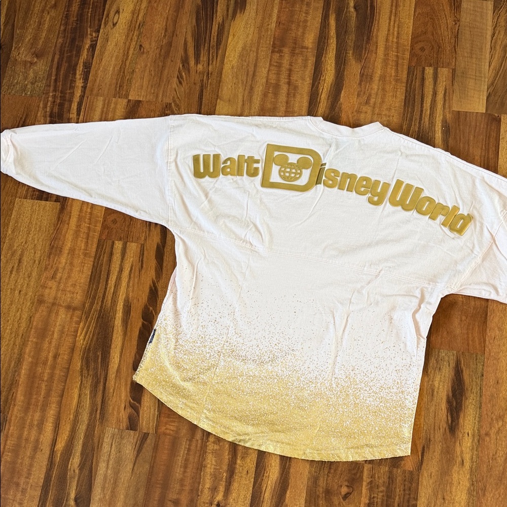 Disney World Spirit Jersey pale pink/gold Long Sleeve Tee sz M - Picture 9 of 17
